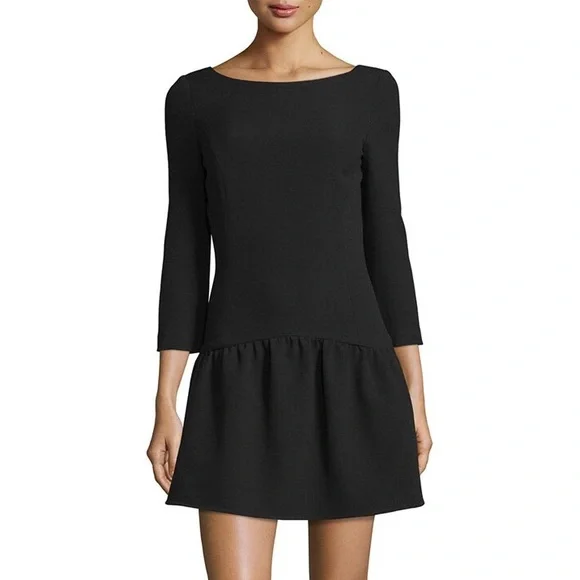 BA&SH Black Drop Waist Taxi Dress with Back Detail - Picture 1 of 7